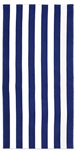 Large Oversized Beach Towel - Fluffy 31.5 x 71 Inch Plush Microfiber Pool Towel, Pink Striped Quick Dry Cabana Swim Towel