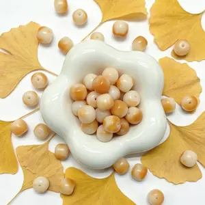 [NEW] K81-11*12mm Dapple Fall Ginkgo Barrel Bodhi|for Bracelet & Jewelry DIY making