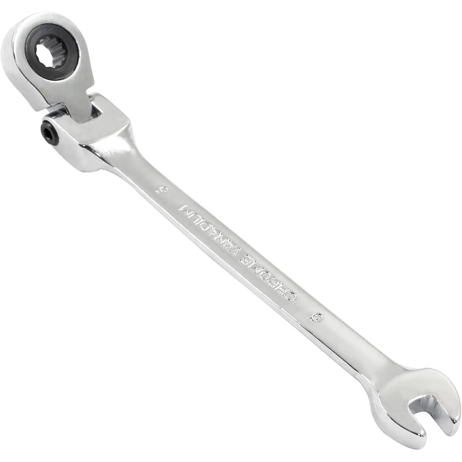 6mm Flex- Ratcheting Wrench, 5° Movement & 72  12 Point | CR-V, Professional Metric Ratchet Wrench, Combination Wrenchs Box Ended Spanner Tool, For Projects Repair