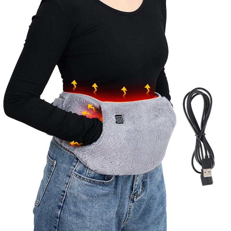 Heating Waist Belly Belt Stomach Heating Pad USB Powered, Hand Warmer 3 Temperature Settings, Ideal for Menstrual Period & Body Warmth
