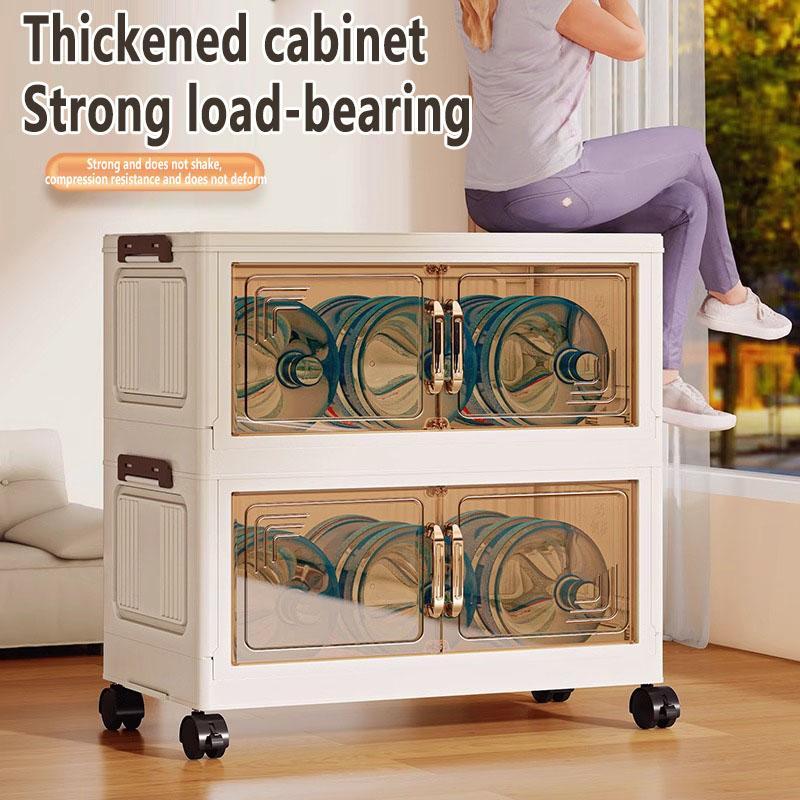 Foldable Storage Cabinet, Multi-layer Plastic Storage Box, Folding Storage Boxes, Home Organizer for Living Room Bedroom, Home Supplies