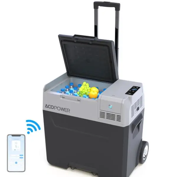 52Qt Portable Car Freezer | 6" Off-Road Wheels & App Control