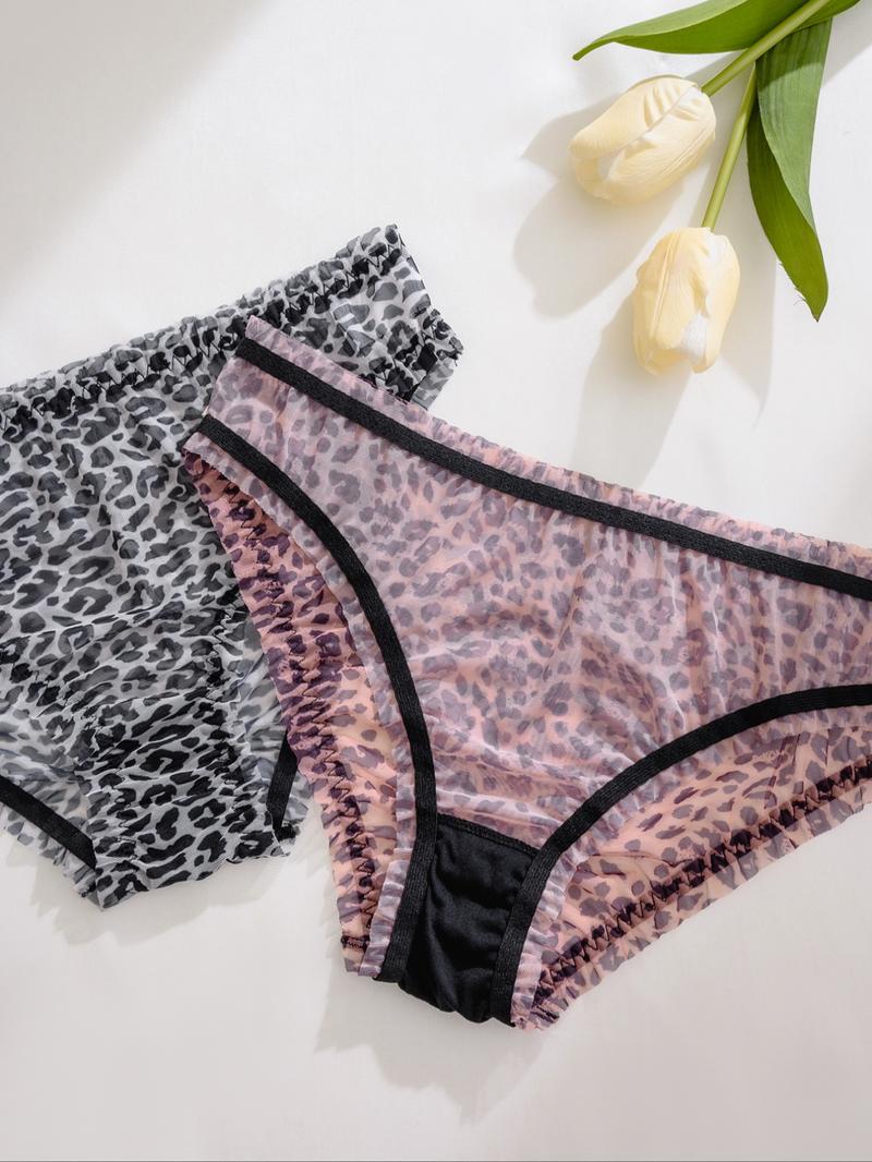 Women's Leopard Print Panty, Soft Comfy Breathable Knicker for Daily Wear, Soft And Breathable Women's Underwear for Summer, Fashion Comfy Underwear