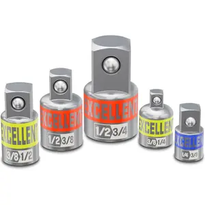 5 count Socket Adapter and Reducer Set, 1/4" 3/8" 1/2" Drive  Socket Adapter Set for  Driver Conversions and Power Drill