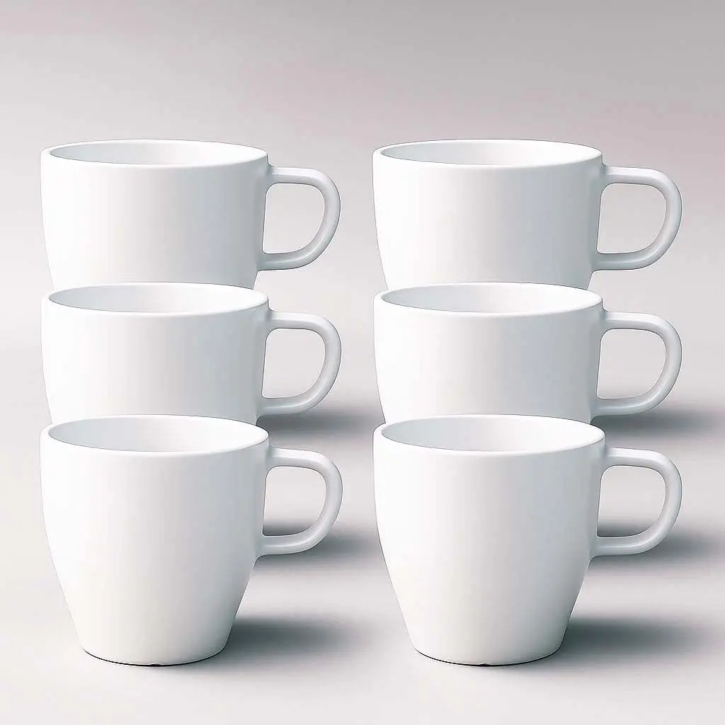 6-Pack 10oz Unbreakable Coffee Mugs, Microwave Safe  Drinkware (Up to 320℉), Lightweight Shatterproof White Cups for , , RV & Camping,  (White)