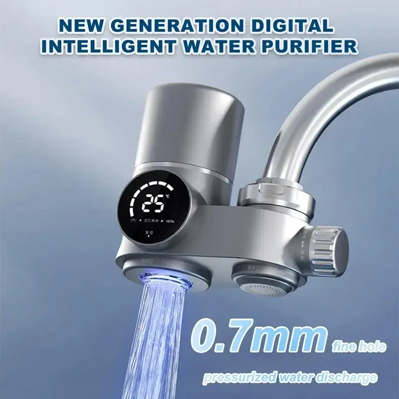 Smart Water Purifier Faucet Filter, Direct Drinking Home Kitchen Bathroom Tap Filter, Washable Water Filtration Core, Easy to Install