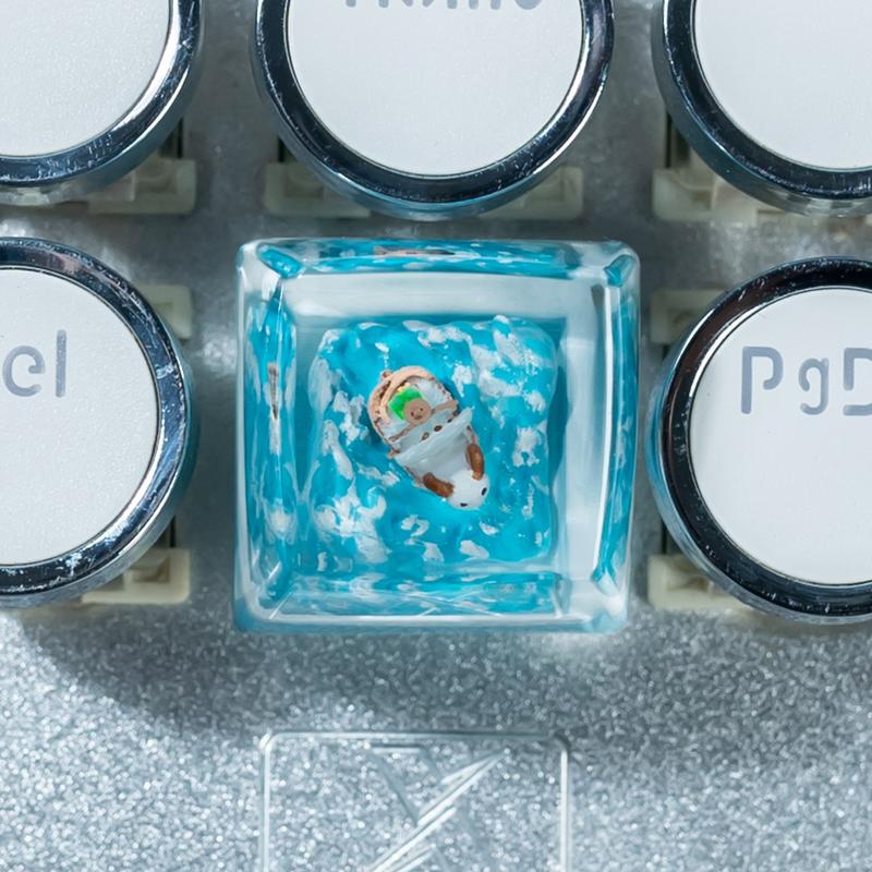 Handmade Epoxy Resin Keycap, Sheep Captain Keycap, Streamlined Design for Cherry Mx Keyboard, Perfect Gift for Birthday or Holiday