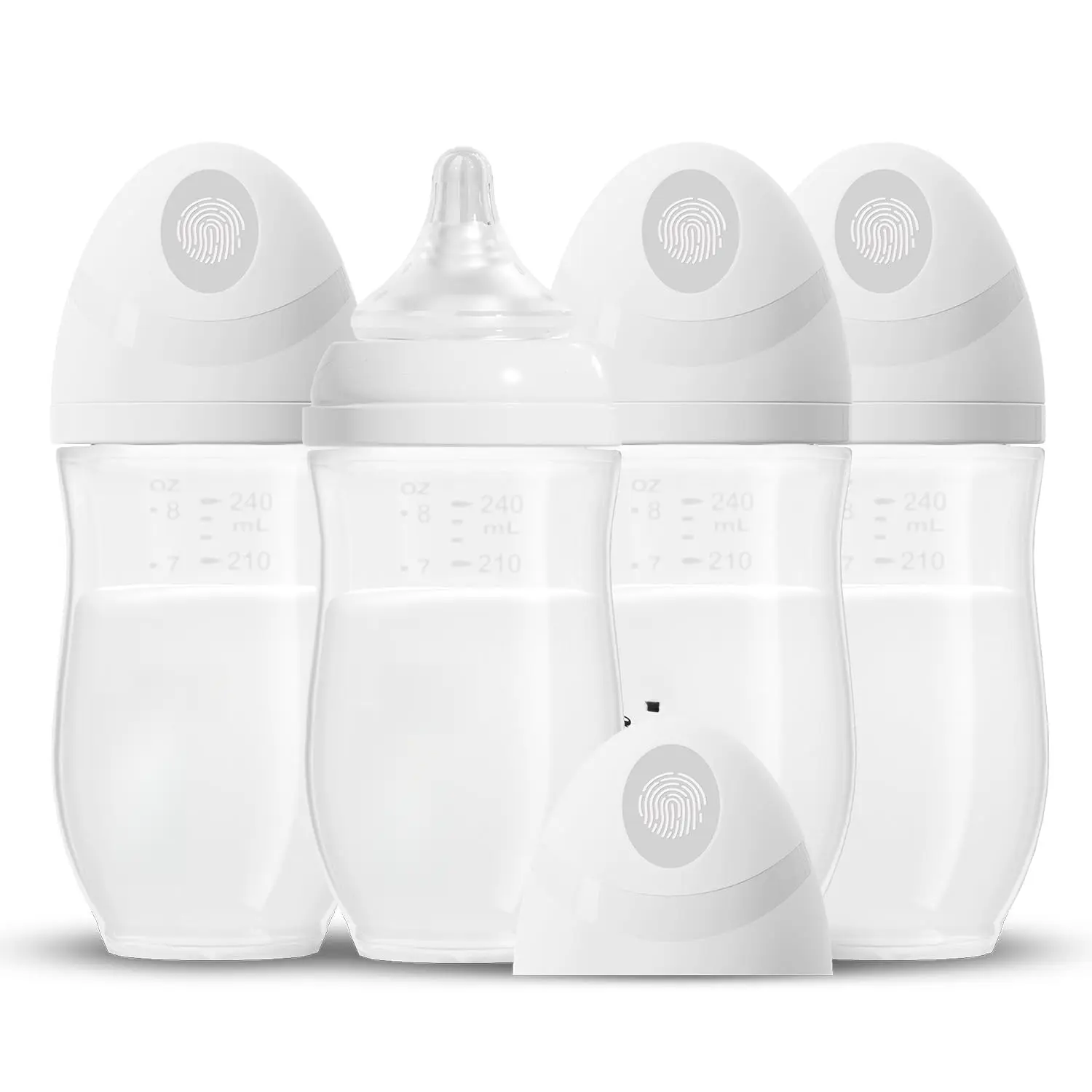 PP (NOT Glass) Baby Breastfeeding Bottles, Medium Flow Nipples (M), 3 Months +, Wide Neck, White, 8 oz - 4 Pack New model goblet straw