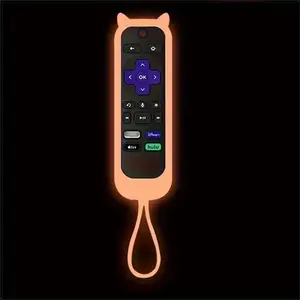Luminous Remote Control Cover, Home Storage Remote Case with Lanyard, Halloween Decor Remote Control Protector Compatible with TCL Hisense Roku TV