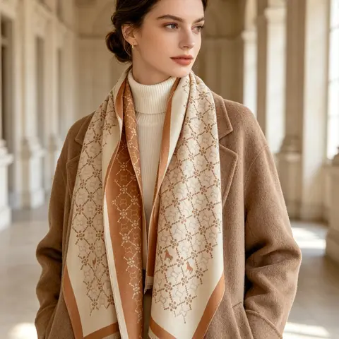Fashionable Geometric Print Scarf, 180x65cm Fall Winter Shawl, Perfect for Travel, Parties, Daily Wear, Versatile Accessory