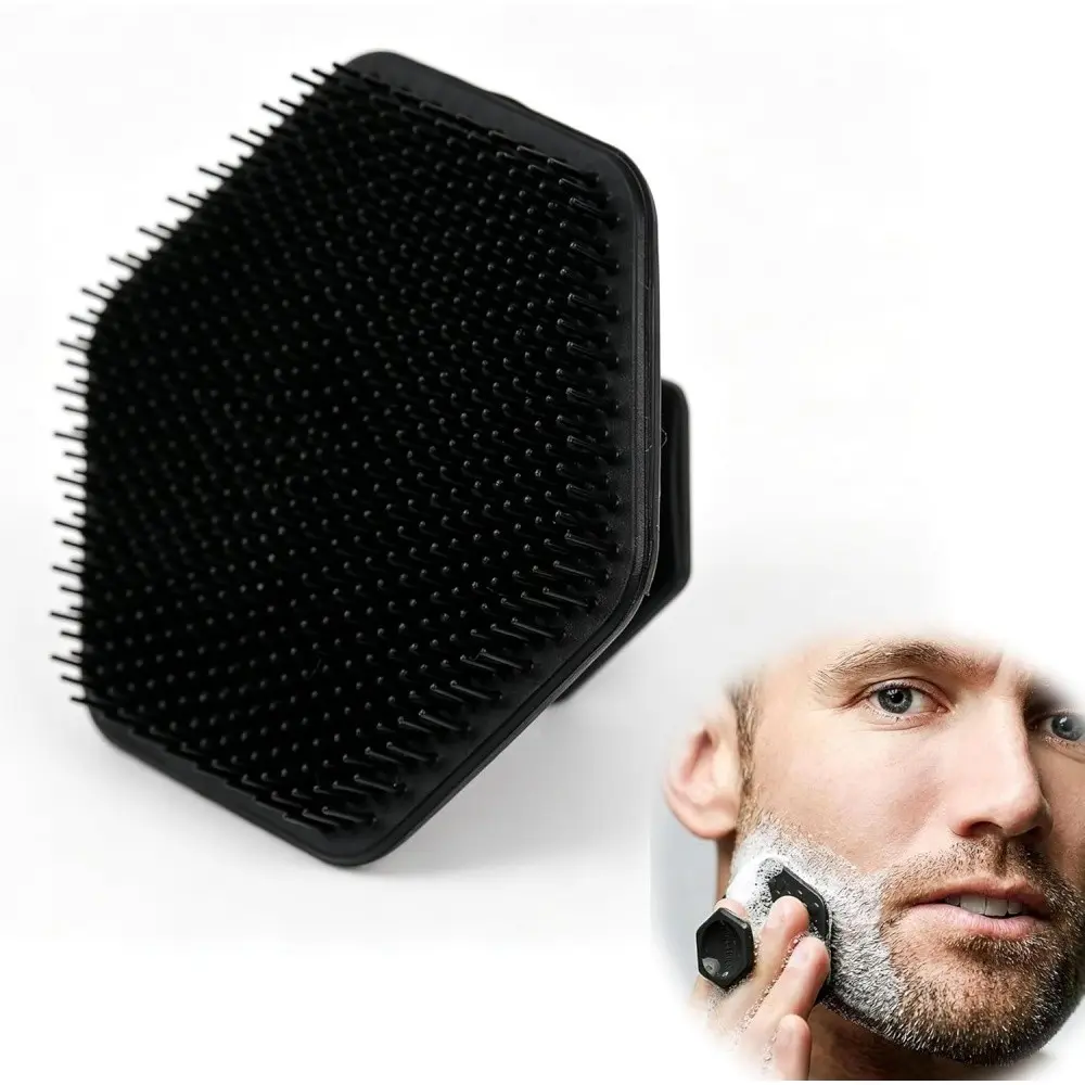 Silicone Face Brush, Mustache Cleaning Brush, Men's Beard Care Deep Cleansing Exfoliating Brush, Reduces Itching and Dandruff, Soft Silicone Bristles, Exfoliating Tool, Body Care Tool