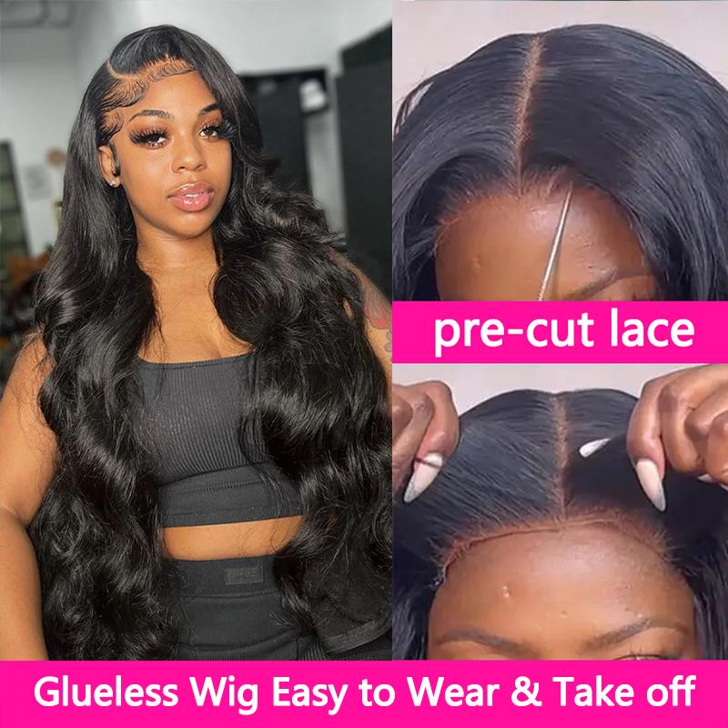 Bling Hair Wear 6x4 Body Wave Glueless Wig Human Hair Ready To Wear Brazilian 5x5 Lace Closure Wigs Long Straight For Women Pre plucked Sale 180% Density 12-36 Inch