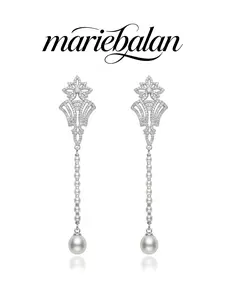 Long Pearl Earrings for Women Elegant Party Jewelry Essential Accessories for Dates All-Season Fashion Ear Studs