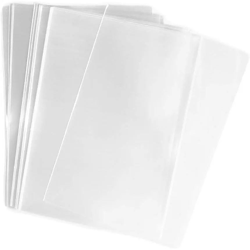 100 Pcs 4 5/8 x 5 3/4 Clear A2+ (O) Card Flat Open-End Cello Cellophane Bags