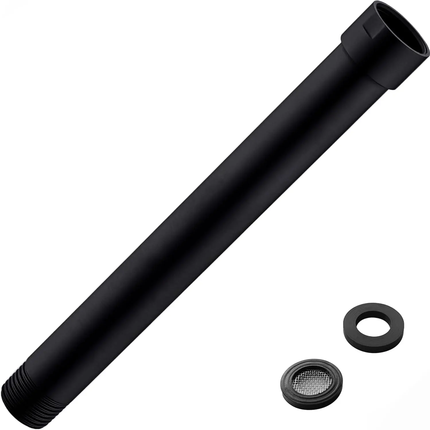 Shower Arm Extender 8 Inch Rainfall Shower  Extension Arm, Lower Handheld Shower  Combo, Female to Male NPT 1/2 Inch, Matte Black