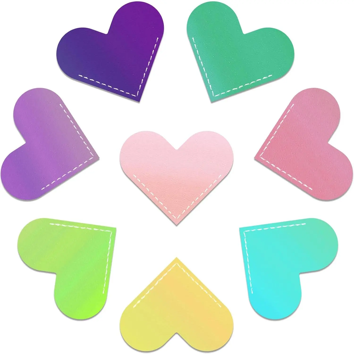 Leather Heart Bookmarks, Reading Gifts for Women, Lovers, Teachers,  | 8 count Colorful Book Marks | Cute PU Leather Corner Book Makers | Small Book Accessories for School Office  Supplies