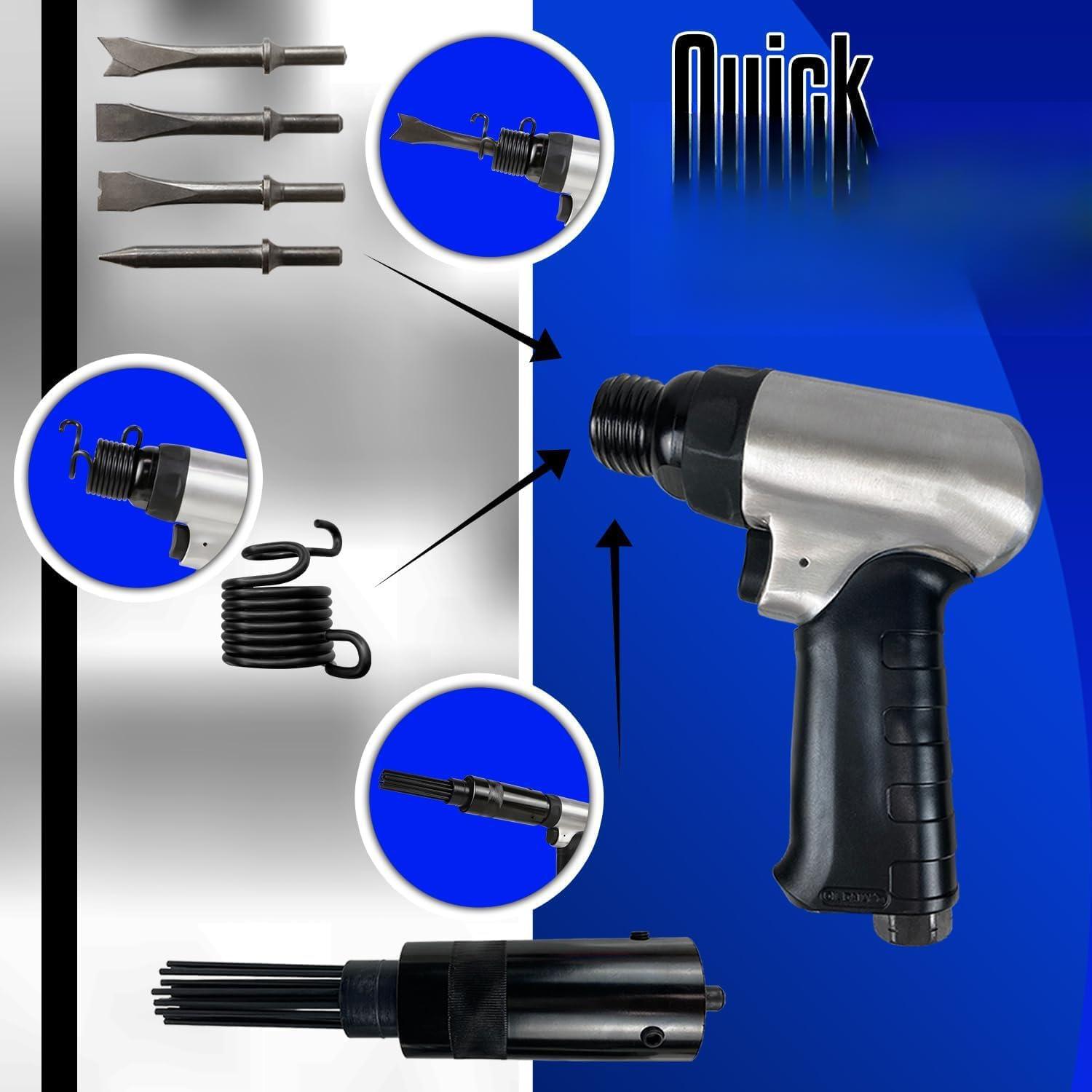 Scraper Compressor Air Need Scar with Hammer Chisel Kit, 4800 BPM Pneumatic Need for ...