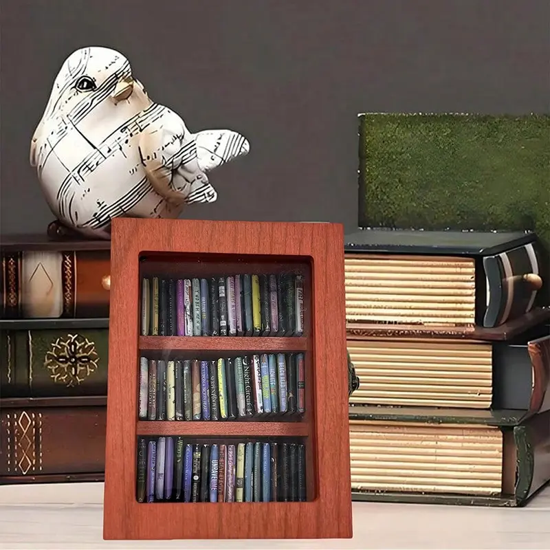 Mini Bookshelf Set with 60 Books, Anxiety Relief Decor, Perfect for Room Decoration, Ideal Party Gift, Office & Private Space Ornament