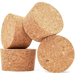 Cork Stoppers - 4-Pack, 2.44 x 2.20 x 1.50 In, Brown - Wine Corks, Jar Seals & Bottle Stoppers for Crafts