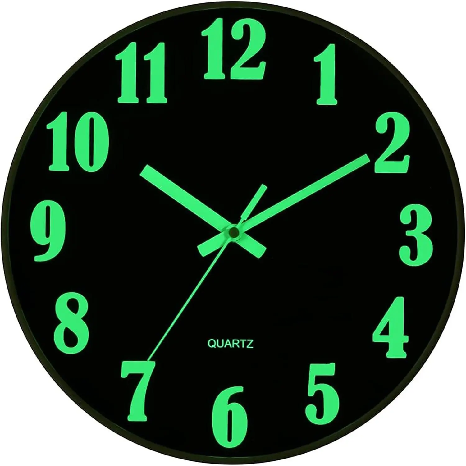 Glow in The Dark Clock, 8 Inch Modern Silent Non Ticking Wall Clocks  Operated, Night Light Wall Clock for Living Room Decor, Wall Clock Decorative for Kitchen Bedroom