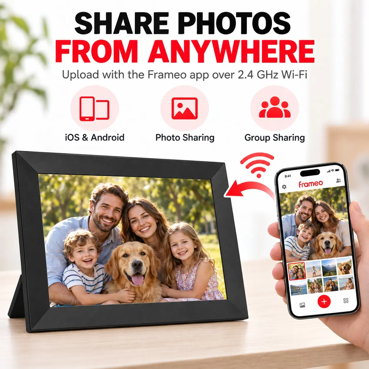 WiFi Smart Digital Frame Ornament, 10.1 Inch Cloud Photo Album, Portable Cute Style, No Precious Metal Plating, Made in China, Digital Picture Frame