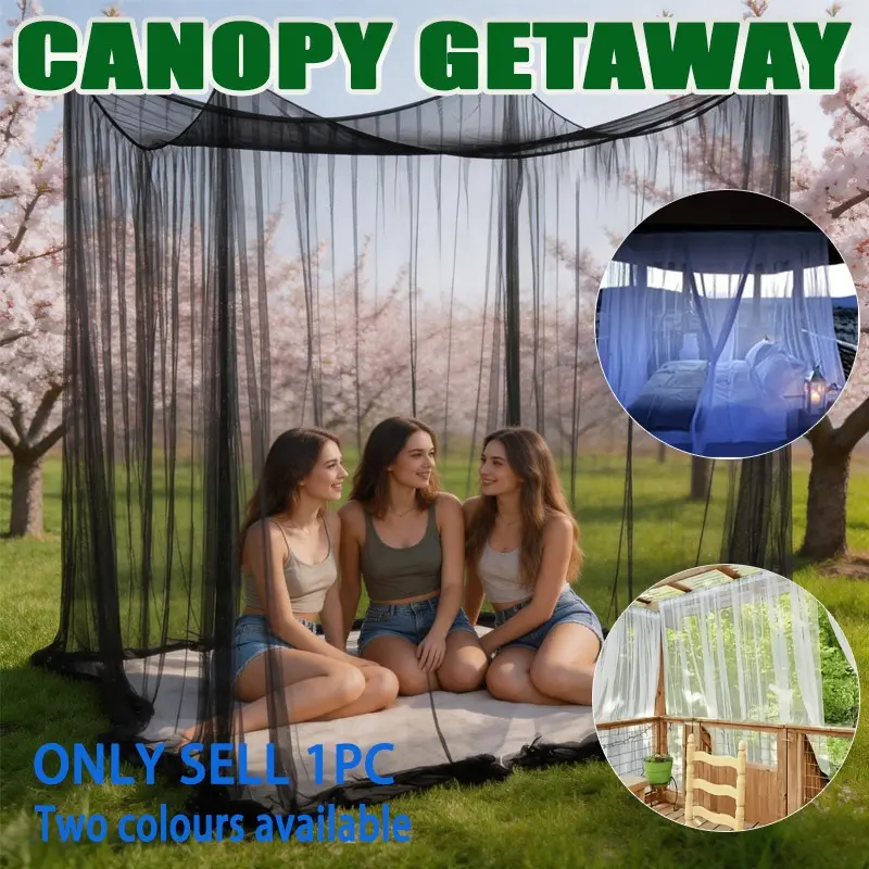 Large Portable Twin Foldable Summer Polyester Mosquito Net, Outdoor Camping Mosquito Net, Bug Proof, Breathable, Suitable for Bedroom, Hammock, Tent