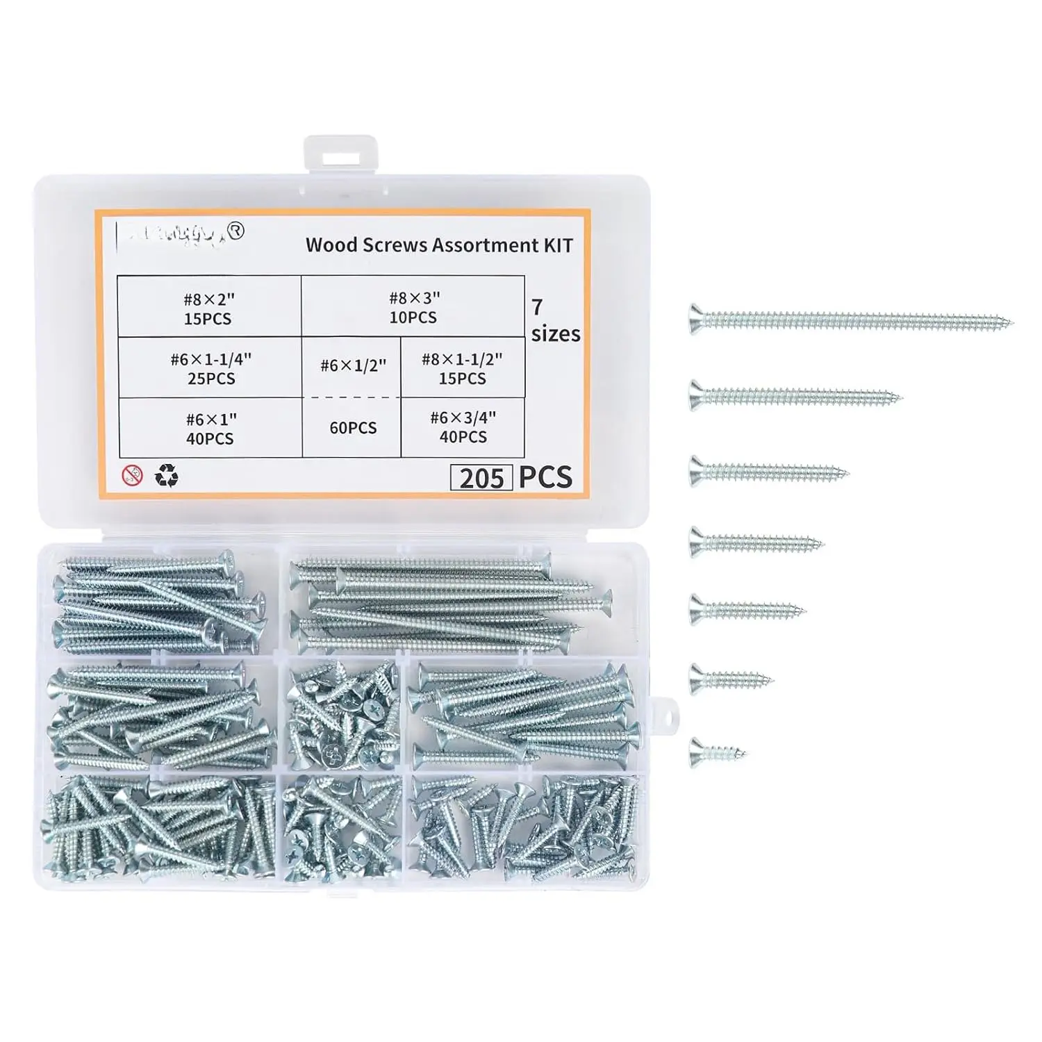 205- Screw  Kit, Phillips and Flat   Screws Drywall Screws Multi-Size for  Repair DIY