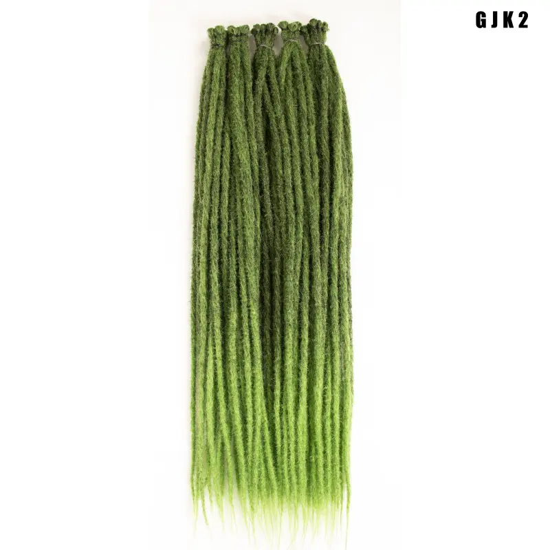 Ombre Green Dreadlock Hair Extensions, Synthetic Crochet Dreads, Handmade Soft Dreadlocks Crochet Braids for Festival, Cosplay, Party and Daily Hairstyle