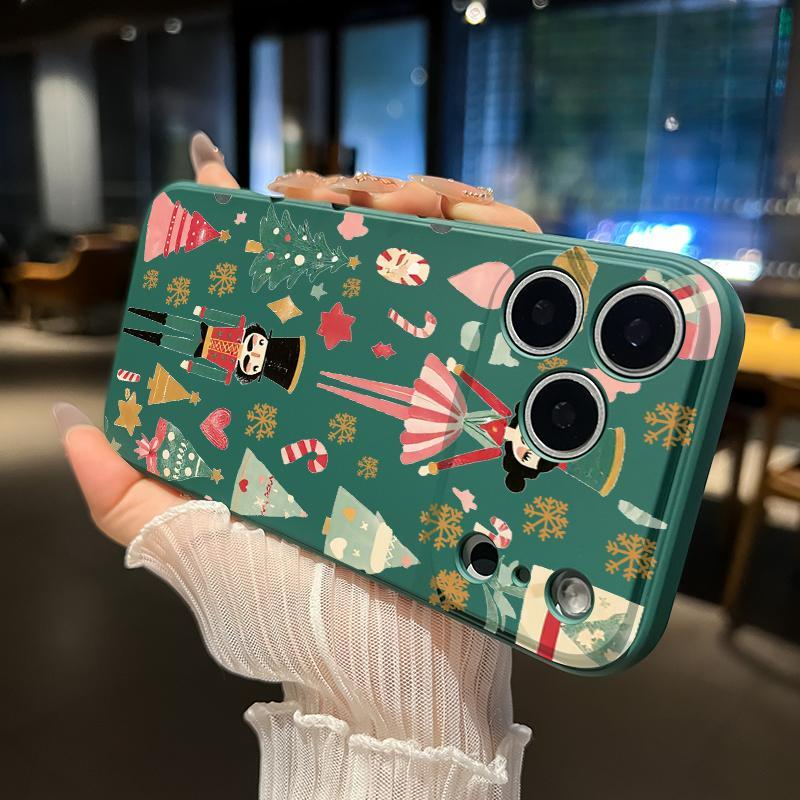 Nutcracker Christmas Dream Pattern Straight Edge Phone Case for iPhone 17 15 16 14 Pro Max 13 12 11 XS Plus Air Shockproof Full Camera Protection Durable Slim Liquid Silicone Cover Smartphone Casing Nutcracker Christmas Dream Pattern Straight Edge Phone Case for iPhone 17 15 16 14 Pro Max 13 12 11 XS Plus Air Shockproof Full Camera Protection Durable Slim Liquid Silicone Cover Smartphone Casing