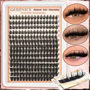 80D Spiky Cluster Lashes, D Curl Manga Cat Eye Lash Extensions, 10-18mm Mixed Length, Soft Lightweight, Reusable False Eyelashes, Salon Volume Look