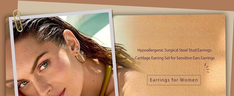 CASSIECA 12Pairs 20G Stainless Steel CZ Stud Earrings for Women Men Cartilage Helix Earrings Set Round Cubic Zirconia Screw Flat Back Stud Piercing