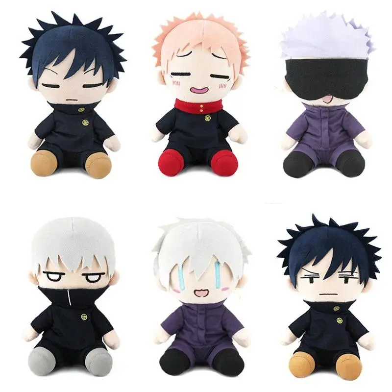 Jujutsu Kaisen Stuffed Animal Collectibles - Satoru Gojo, Fushiguro Megumi, Itadori Yuji, Inumaki Toge Anime Cute Stuffies, Soft Cuddly Gift Kawaii Doll Holiday Toy