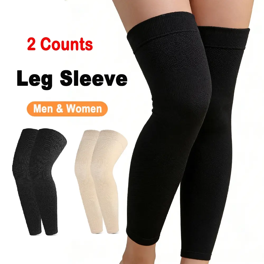1Pair Compression Leg Sleeves for Men Women, Full Length Sleeves, Suitable for Daily Activities
