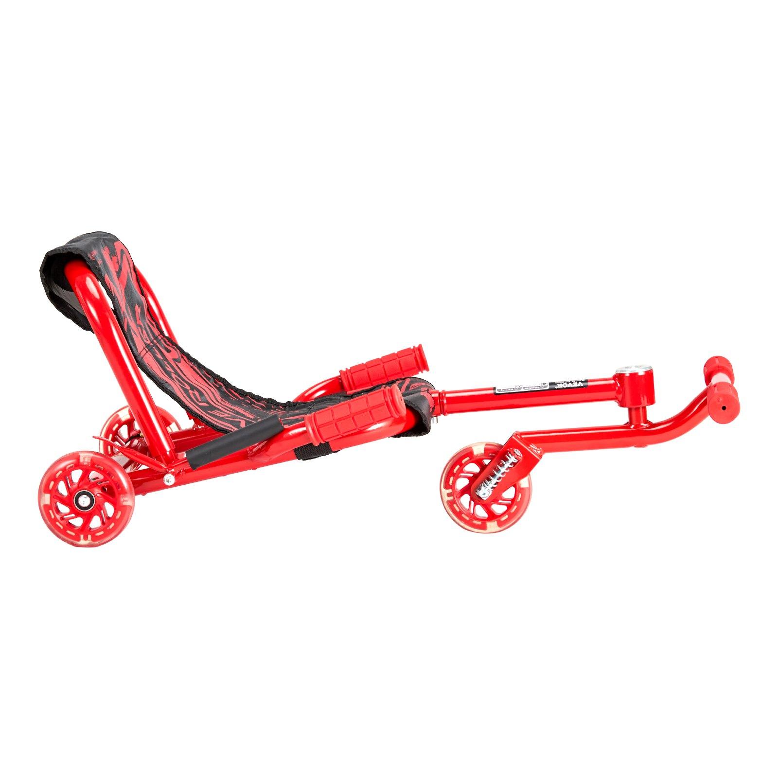 VEVOR Ride on Scooter, Load Capacity of 132 lbs, Swing Side-to-Side for Amazing Ride Powered by Zig-Zag Motion, Ride on Drifting Toy for Ages 4+, Rides on Any Hard Surface for Indoor & Outdoor, Red