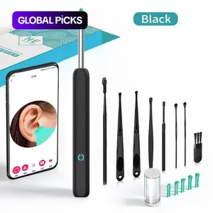Ear Wax Removal Tool Set with Camera, Portable 360° Wide Angle Ear Cleaner with Type-C Charging, Ear Cleaning Tool Ear Canal Cleaner Waterproof Endoscope for iPhone and Android, Ear Irrigation Kit, Earwax Remover