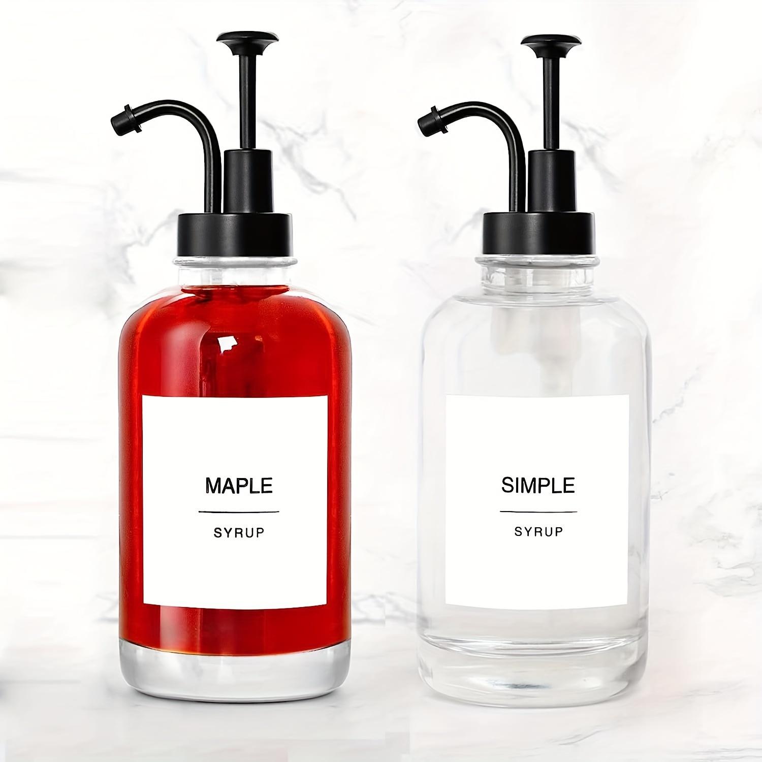2pcs Set, Syrup Dispenser, Coffee Syrup Bottle, Coffee Bar Syrup Dispenser, Coffee Pump Dispenser, Oil Dispenser, Glass Syrup Bottle with Pump, Lotion Bottle, Hand Sanitizer Dispenser Bottle, Shampoo And Shower Gel Dispenser Bottle