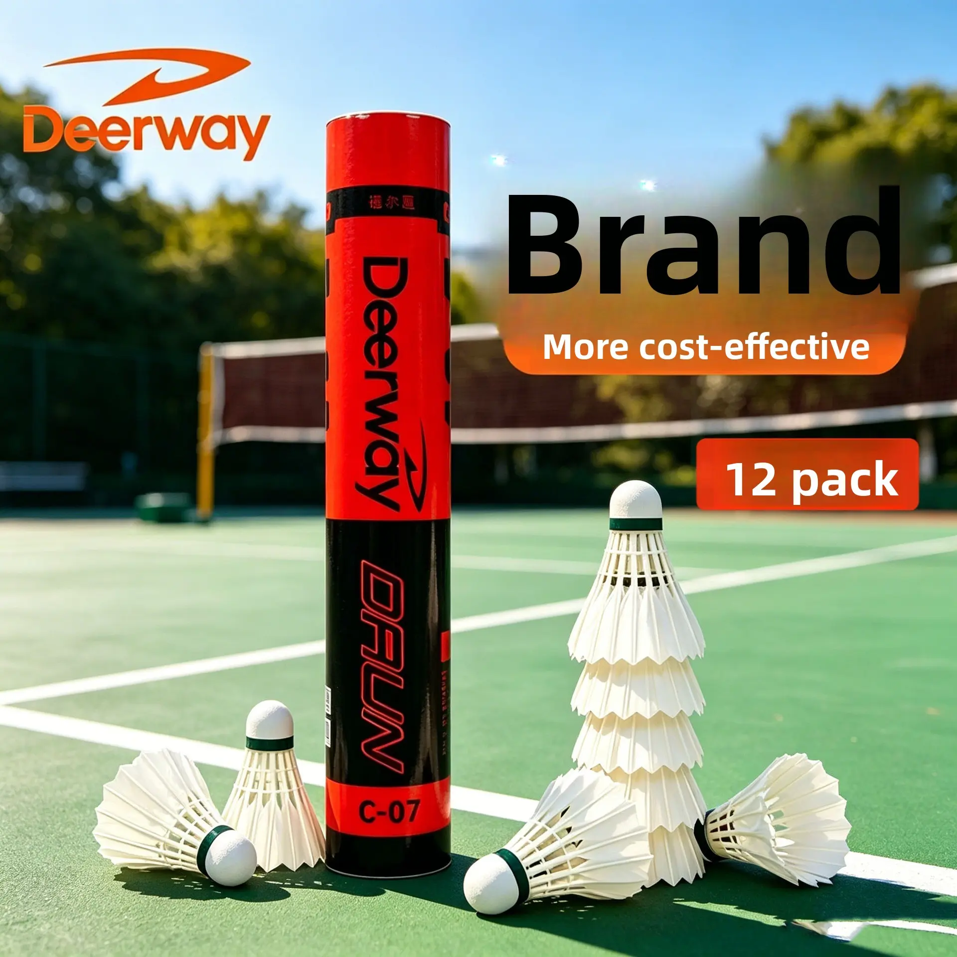 Delhui Badminton Full Round Badminton Resistant and Stable 12 Packs Indoor and Outdoor General Training Badminton