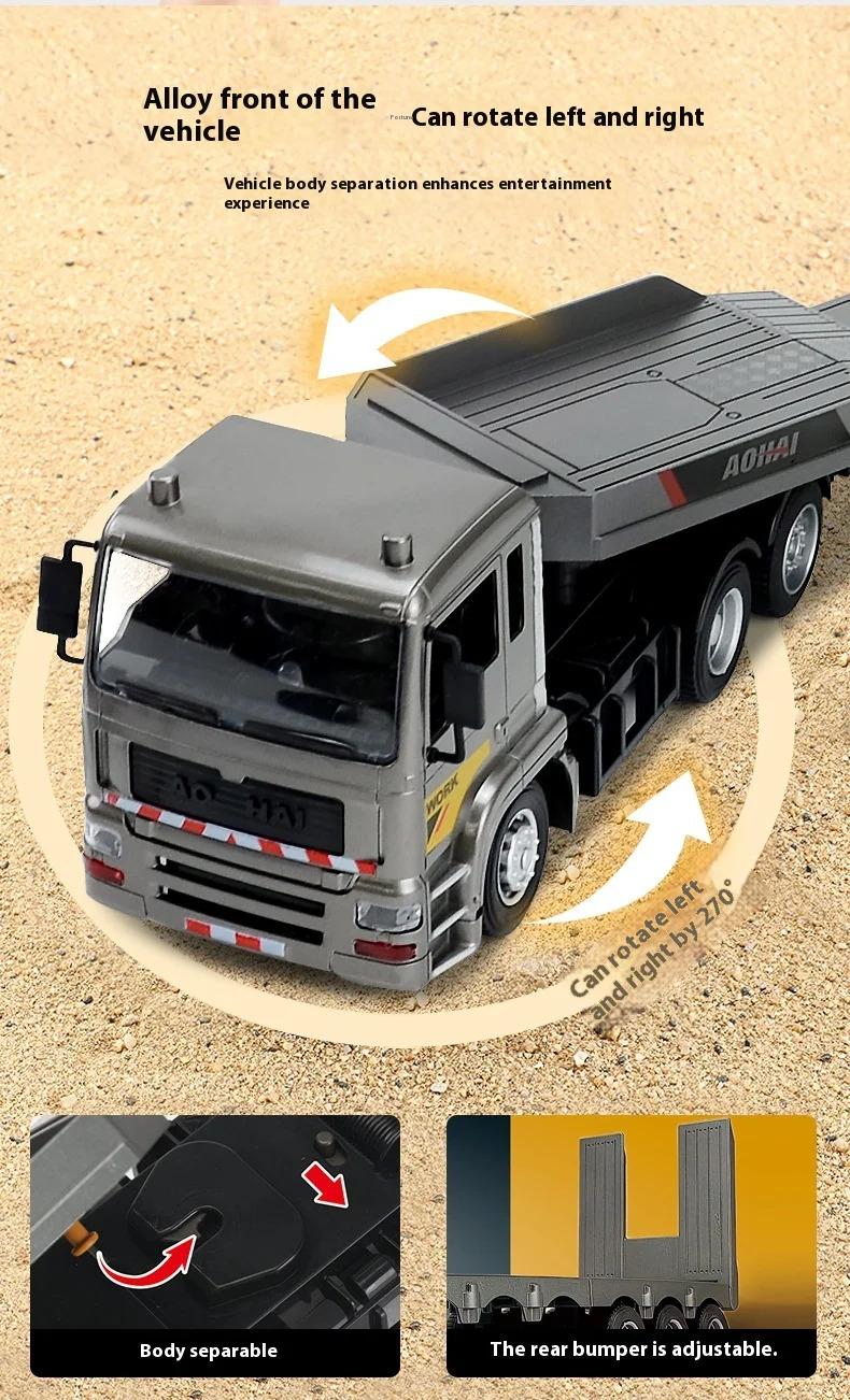 1:18 RC Semi Truck with Container, 9-Channel Kids RC Semi Truck Toy, RC Dump Truck Van Truck with Lights and Music, Great Gift for kids