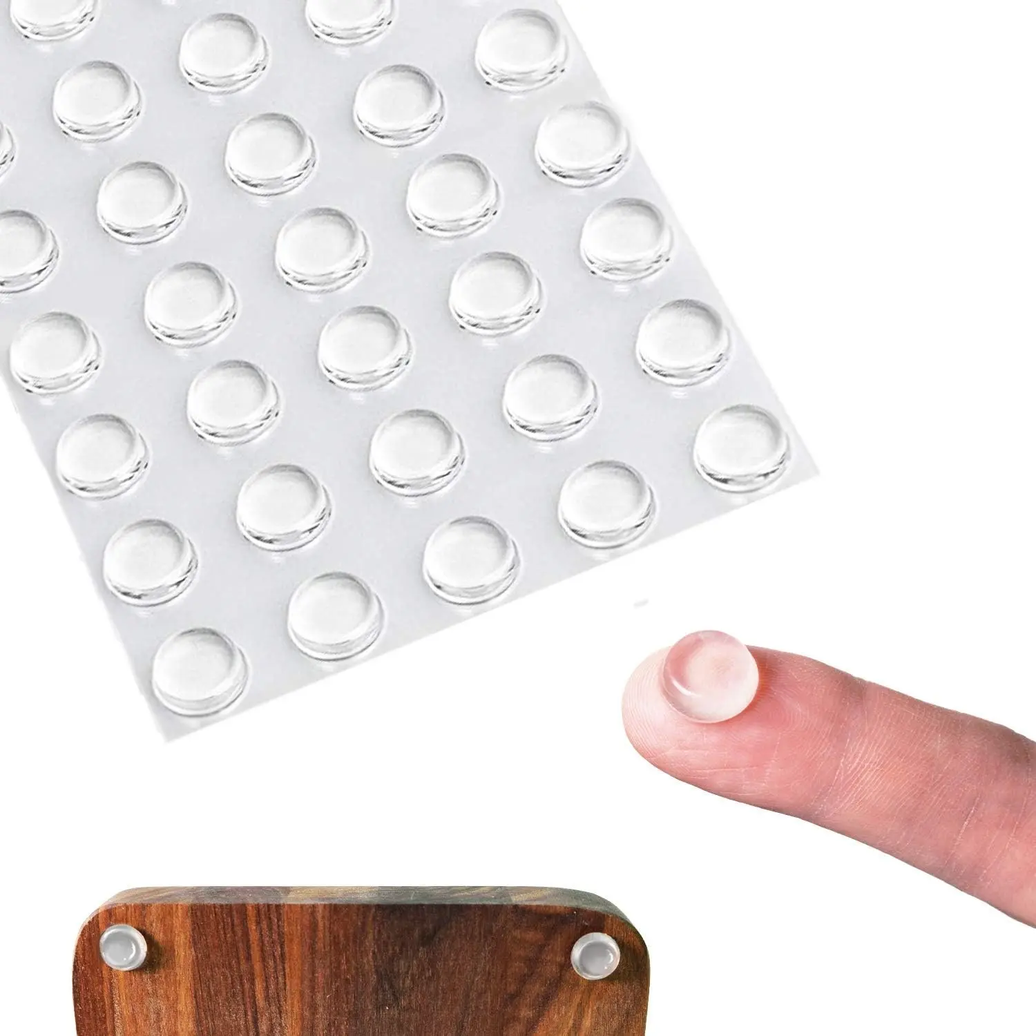 100Pcs Clear Silicone Rubber Feet Pads Self Adhesive Bumpers Protectors for Cabinet Doors Cutting Boards Picture Frames (Cylindrical, 10x4mm)Gift