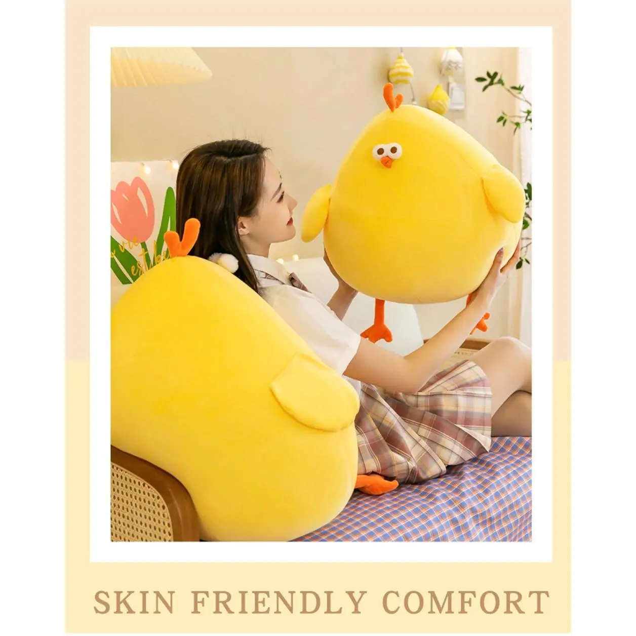 Funny Fat Chicken Plush Toys Pillow Soft Simulation Cute Plushie Dolls Neck Pillow Stuffed Animal For Boys Girls Festival Gifts