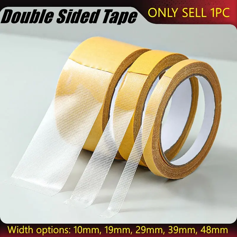 Super Durable Double Sided Tape - Heavy Duty Tape, Waterproof transparent strong adhesive tape with Super Strong Adhesion and fiberglass mesh, suitable for walls and glass, ideal for fabrics, wood, metal, etc