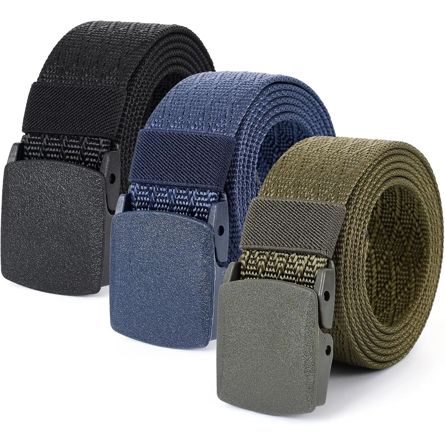 1/3PC Men's Tactical Belt - Durable Stretchy Nylon Braid, Quick-Release Metal Adjustment Frame Buckle, Adjustable Fit for Outdoor Hunting, Sports - Men's Accessories, Braid-Wrapped Buckled Casual Belts, Gift for Him