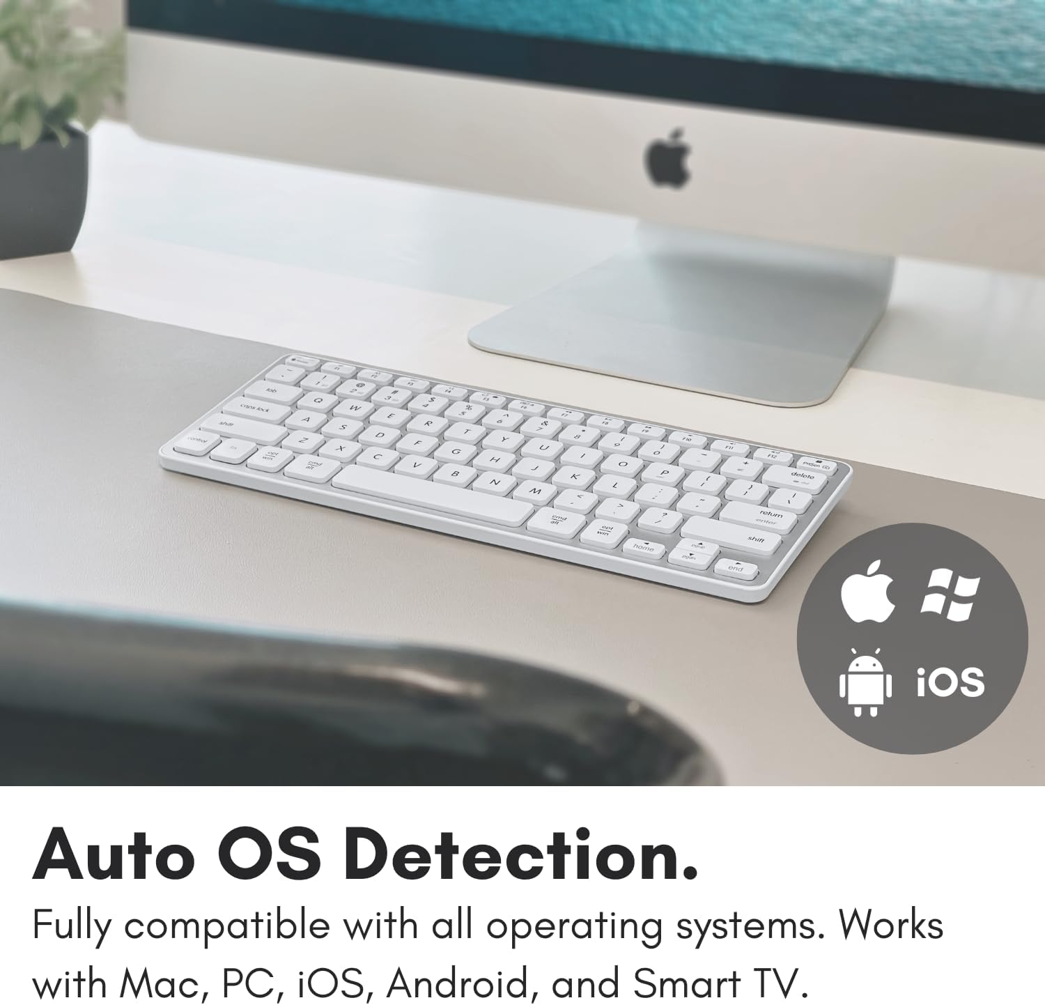 Compact  Keyboard for  -  Multi Device Connectivity - Compatible   Keyboard for MacBook Pro/Air, iMac,  mini, iPad, Laptop, and PC