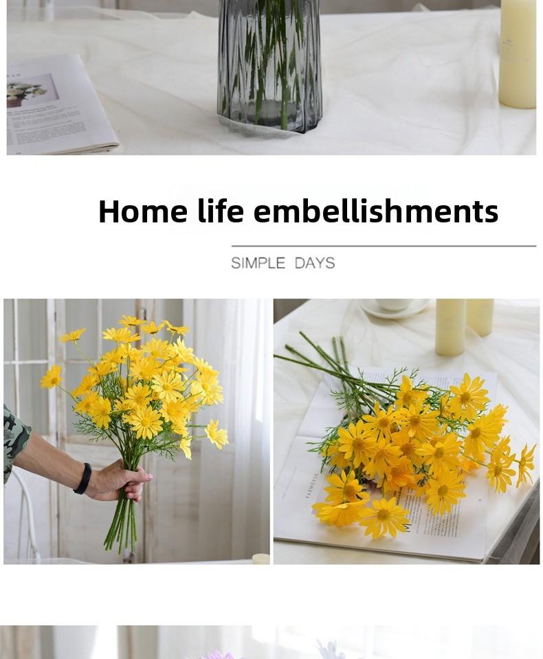 5 artificial daisies, chrysanthemums, and plastic flowers for home decoration, wholesale from the manufacturer