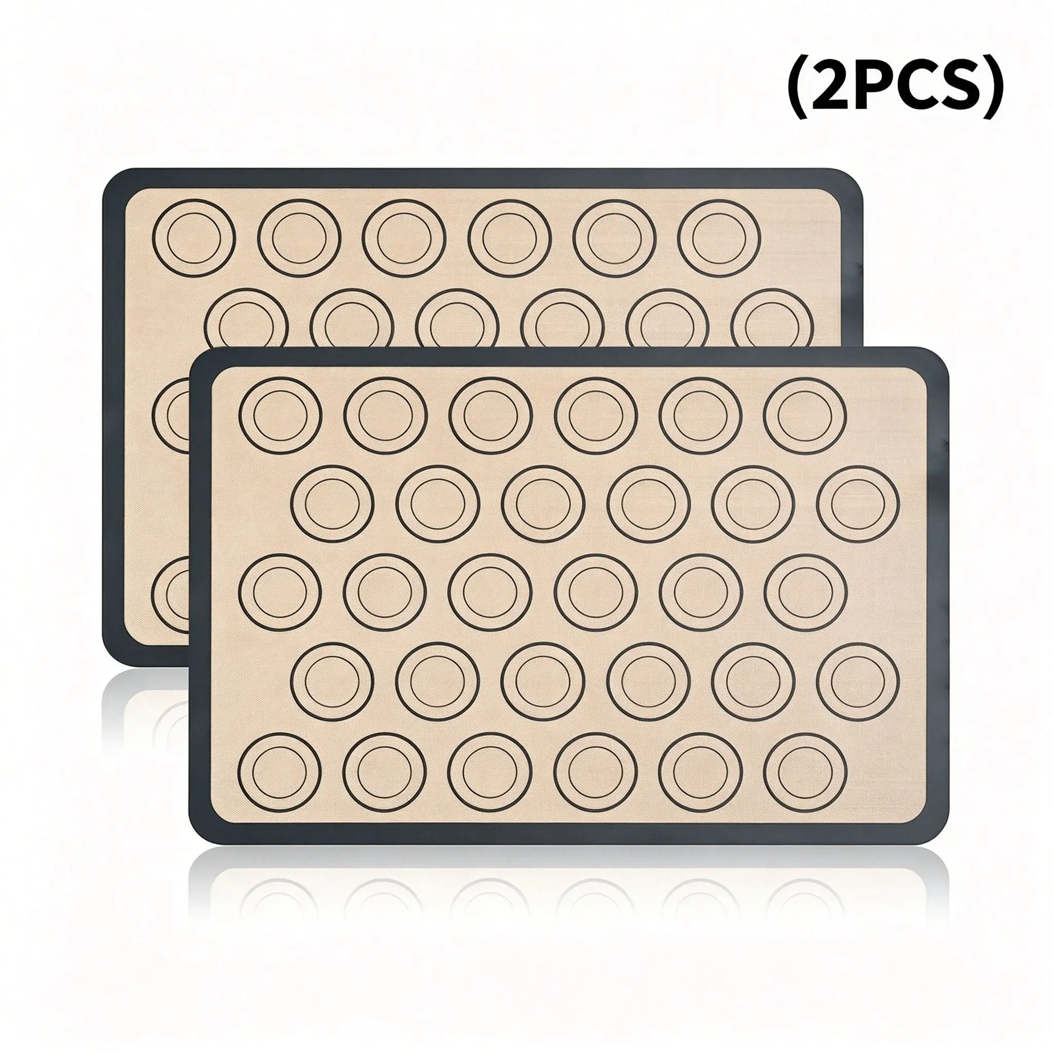 2 Piece Food Grade Silicone Baking Mats Set, Non-Stick BPA-Free Reusable Pads for Macarons and Cookies, Precision Baking and Candy Making