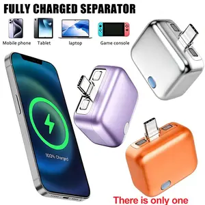 Automatic disconnection charging adapter 140w intelligent automatic stop charging protector, used for physical power circuit breaker to protect high-power cables from overcharging. Suitable for mobile phones, tablets, computers, headphones (silver/purple/