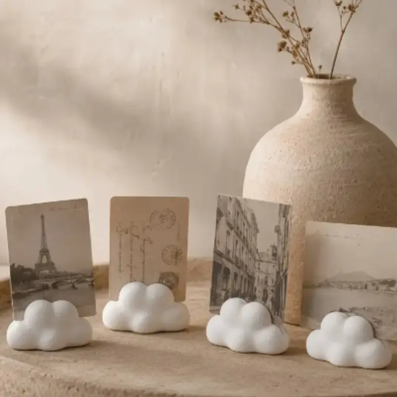 4-Piece Cloud-Shaped Photo Frame Set, Desktop Holder for Polaroids, Postcards, Business Cards, Notes, Home & Office Decor