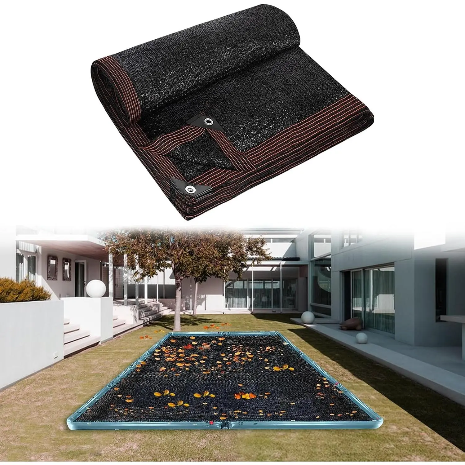 16 x 26FT Pool Leaf Net Cover, Thicken Rectangle Leaf Netting for Inground and Above Ground Swimming Pools Cover with Reinforced Gromments,Winter Above Ground Pool Screen Cover, Catching Leaves