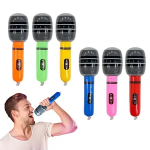 6pcs Inflatable PVC Microphone Instrument Props Suitable for Party Supplies Decorative Accessories Holiday Carnival Gifts