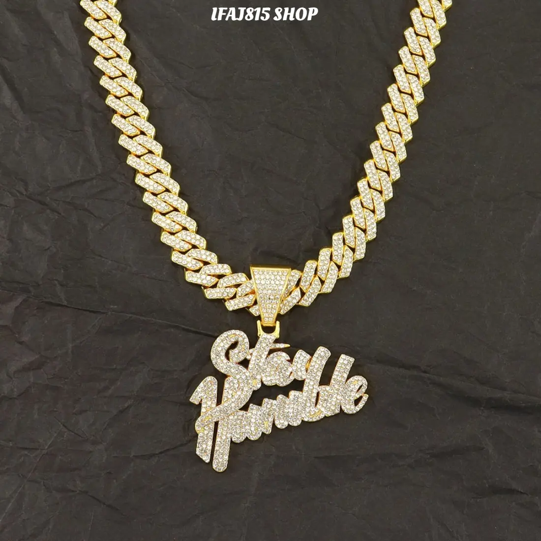 Fashion Statement Letter Pendant Necklace, Miami Cuban Link Chain, Iced Out Street Style Jewelry for Men & Women, Hip Hop Layered Necklace for Parties, Concerts & Everyday Wear